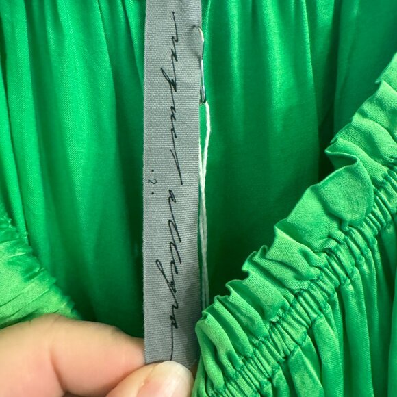 Raquel Allegra Apple Green Satin Dress Size 2 (Medium) NEW - Picture 9 of 12